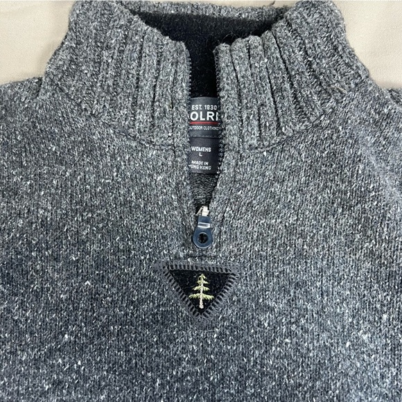 Woolrich Pullover Quarter Zip Onyx Heather Gray Sweater SZ L Gorpcore - Picture 9 of 16